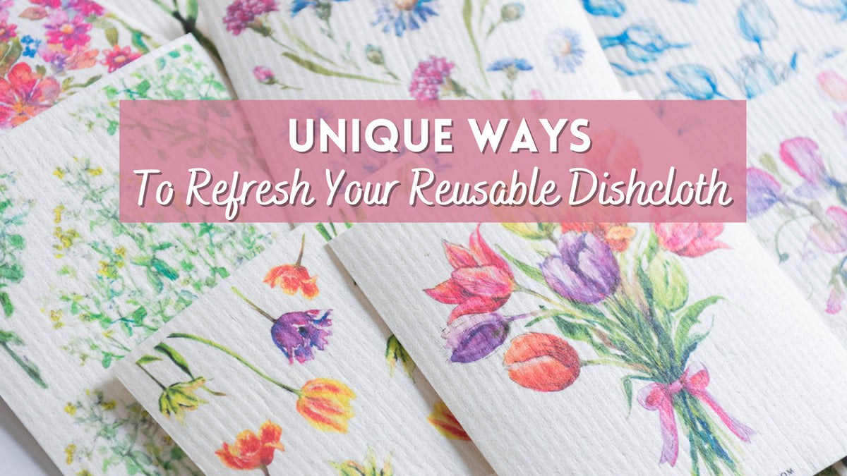 Swedish dishcloth care tips banner