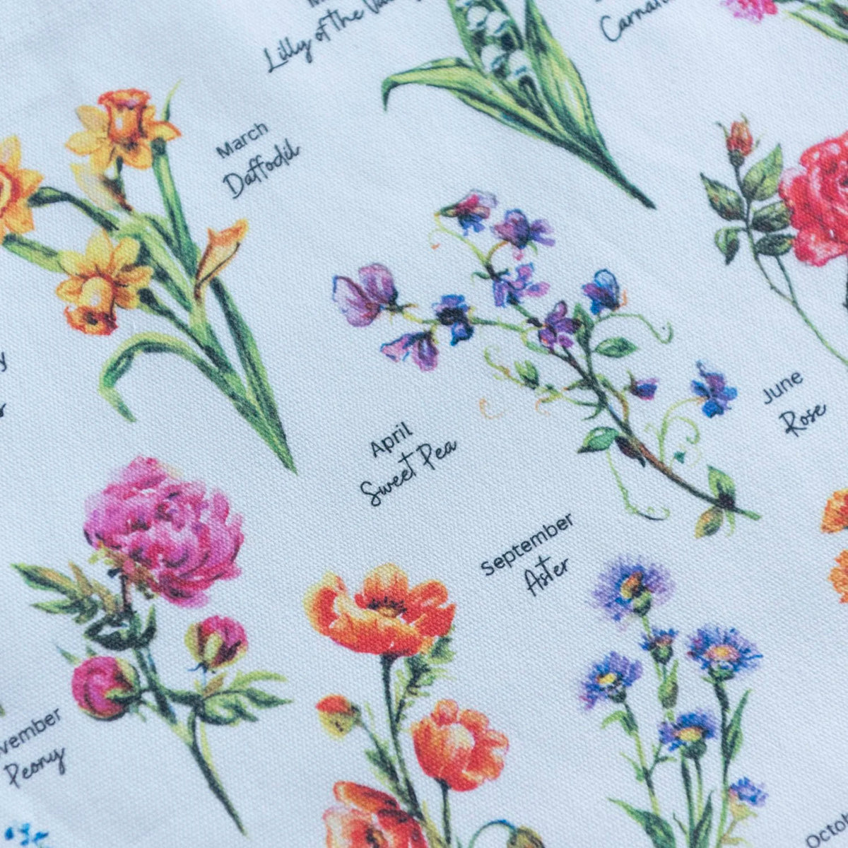 Birthflower Tote Botanical Cotton Tote Bag