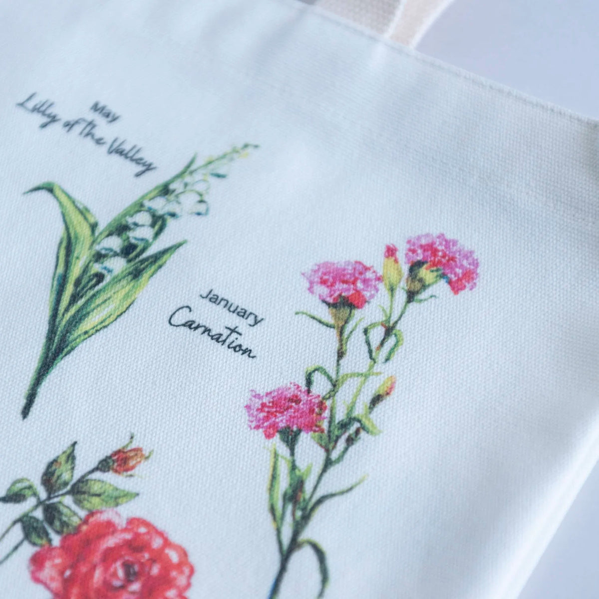 Birthflower Tote Botanical Cotton Tote Bag