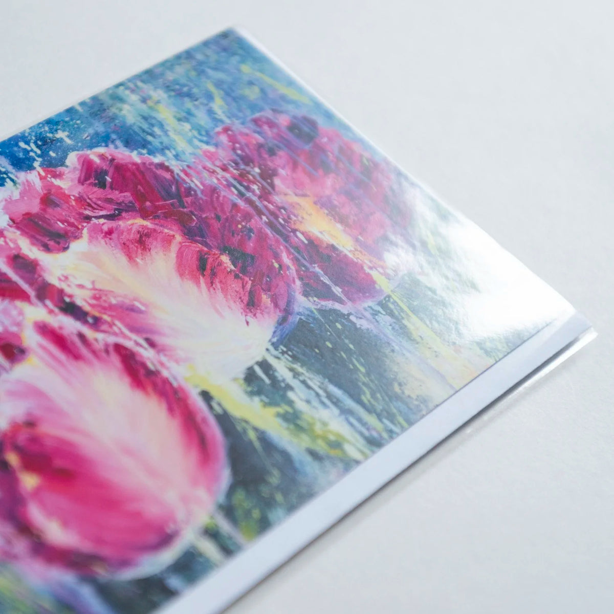 Rainy Pink Tulip 5x7 Greeting Card