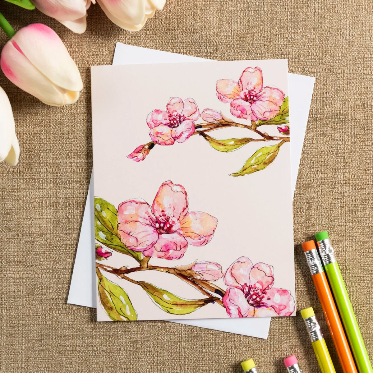 Cherry Blossom Spring Greeting Card