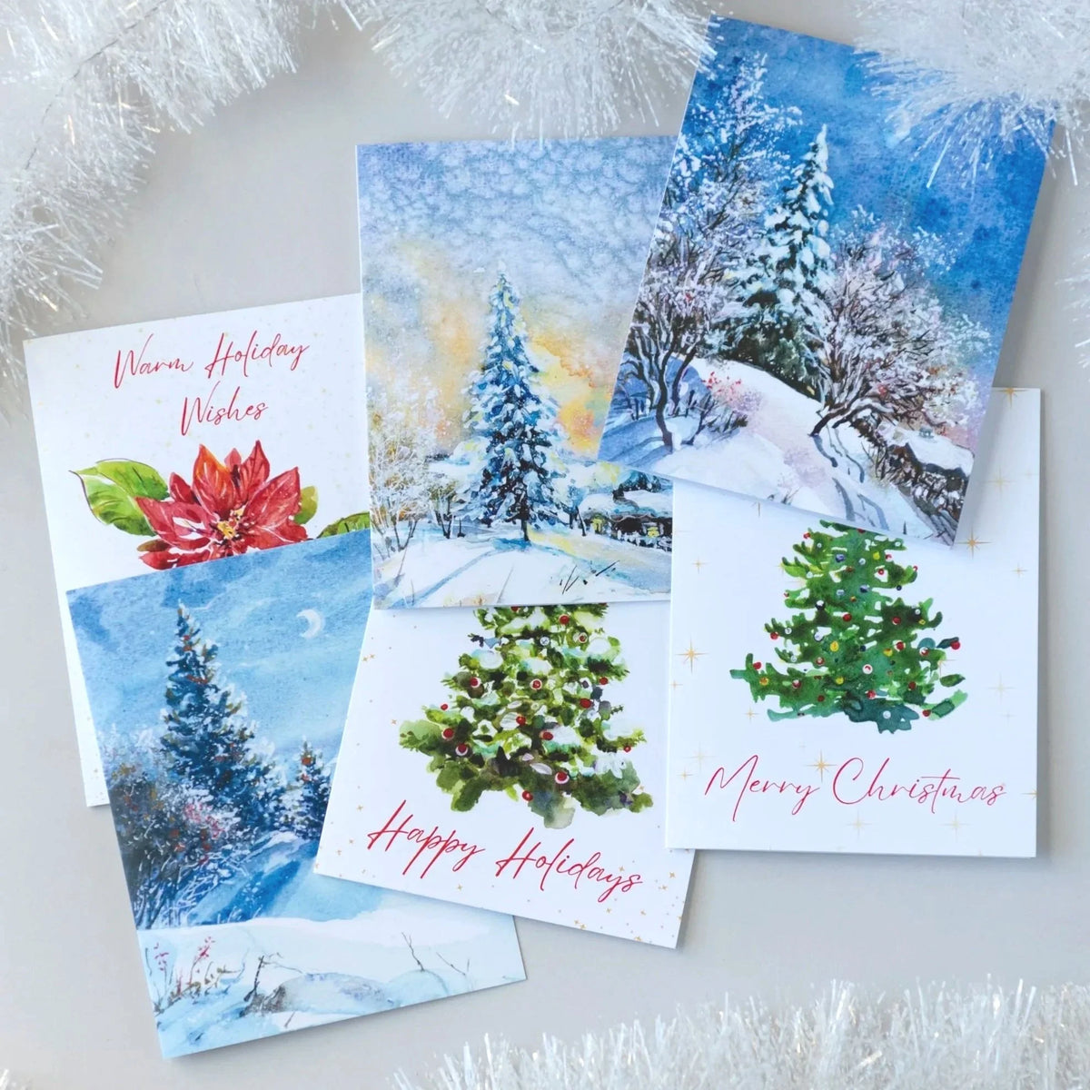 Holiday Greeting Card Set of 6 | 4.25" x 5.5" With Envelope