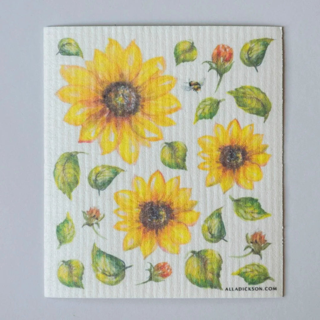 Sunflower Swedish Dishcloth Sunflower Reusable Dishcloth