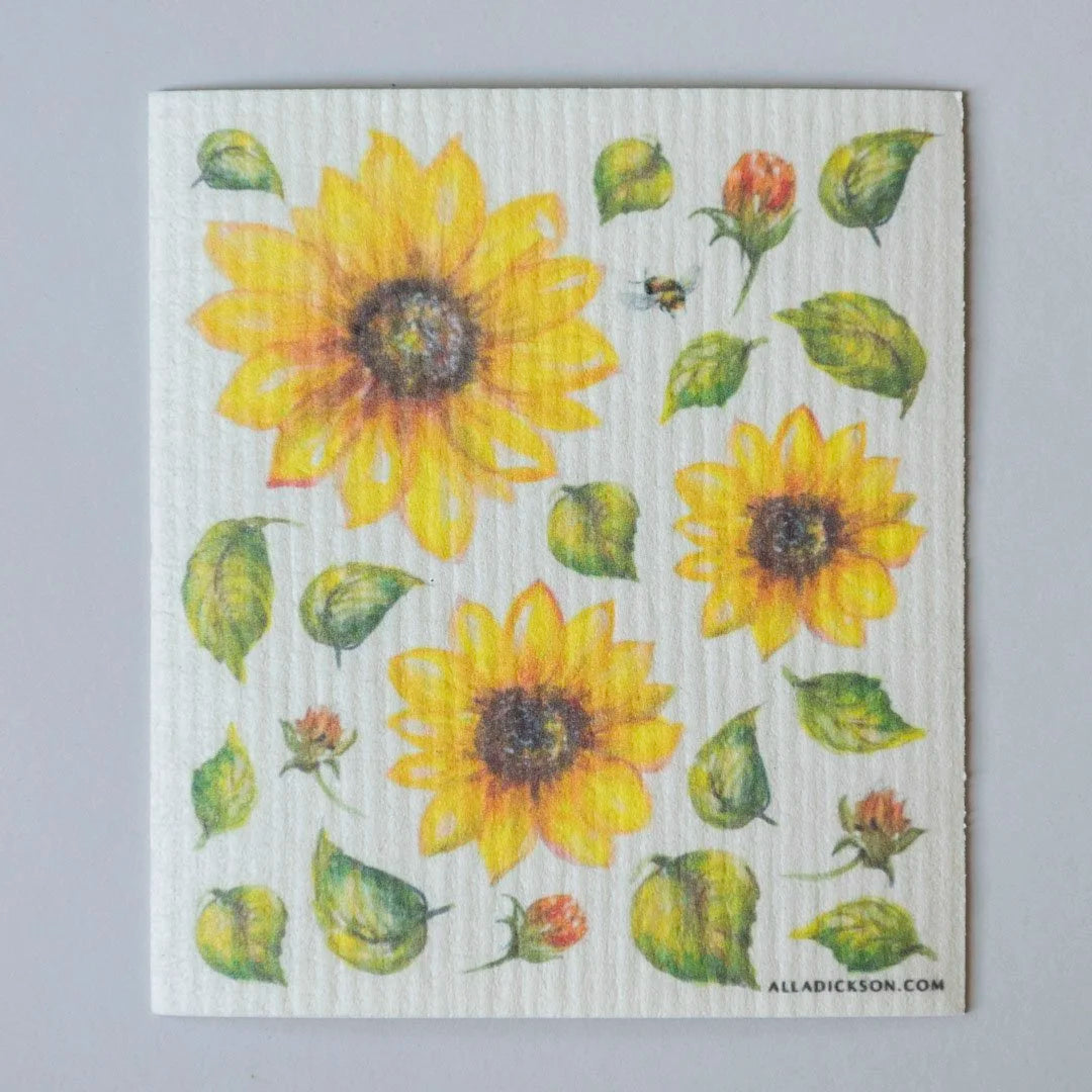 Sunflower Swedish Dishcloth Sunflower Reusable Dishcloth