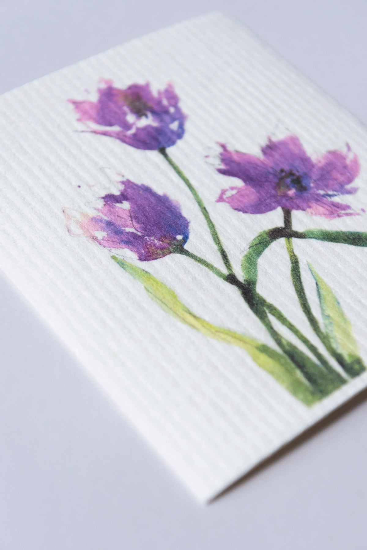 Purple Flower Dishcloth Tulip Swedish Dishcloth