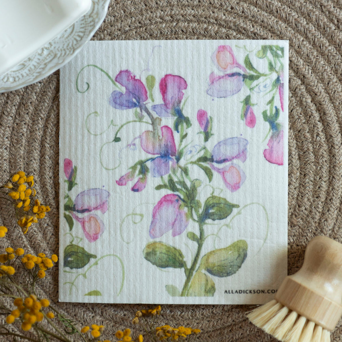 Sweet Pea Swedish Dishcloth Pea Reusable Dishcloth