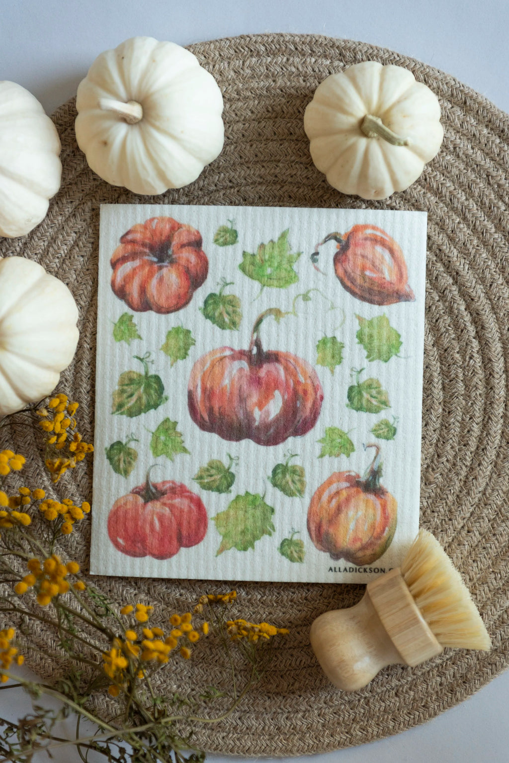 Fall Pumpkin Dishcloth Autumn Swedish Dishcloth