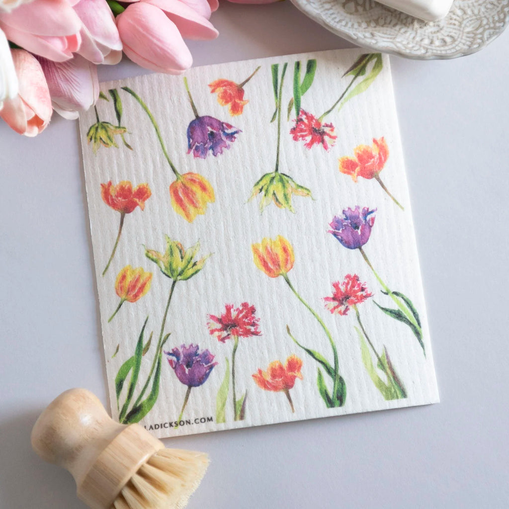 Tulip Garden Dishcloth Flower Field Swedish Dishcloth