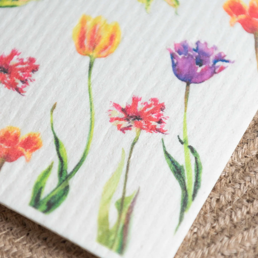 Tulip Garden Dishcloth Flower Field Swedish Dishcloth