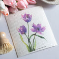 Purple Flower Dishcloth Tulip Swedish Dishcloth