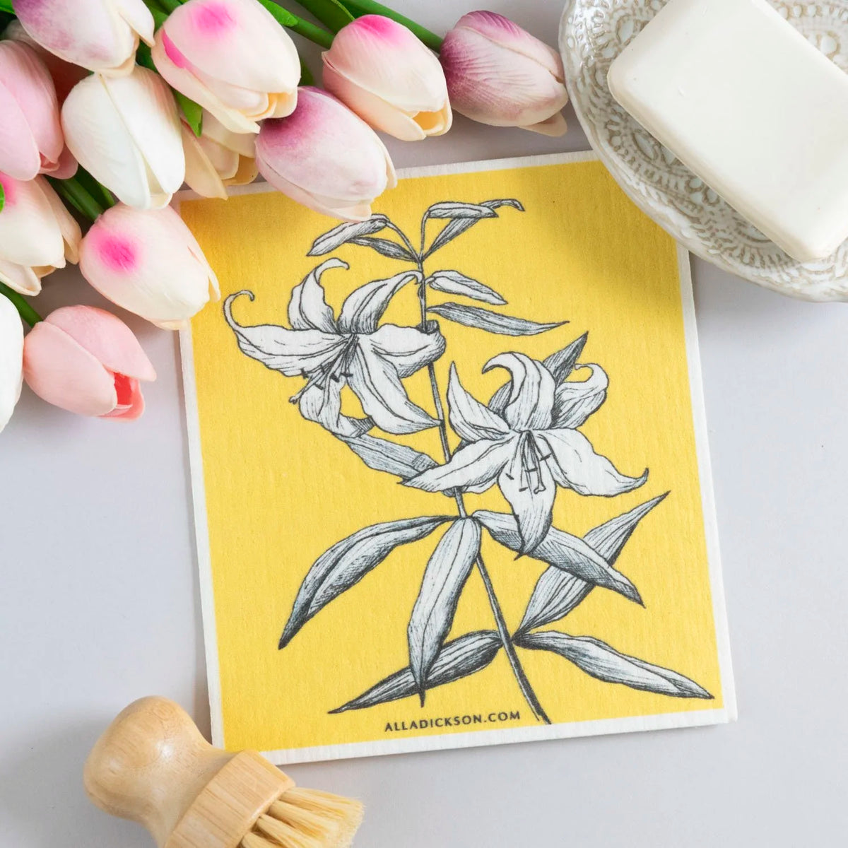 White Lily Dishcloth