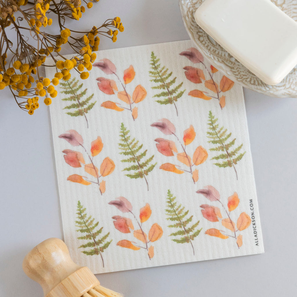 Fall Swedish Dishcloth Set - 4 Autumn Reusable Dishcloths