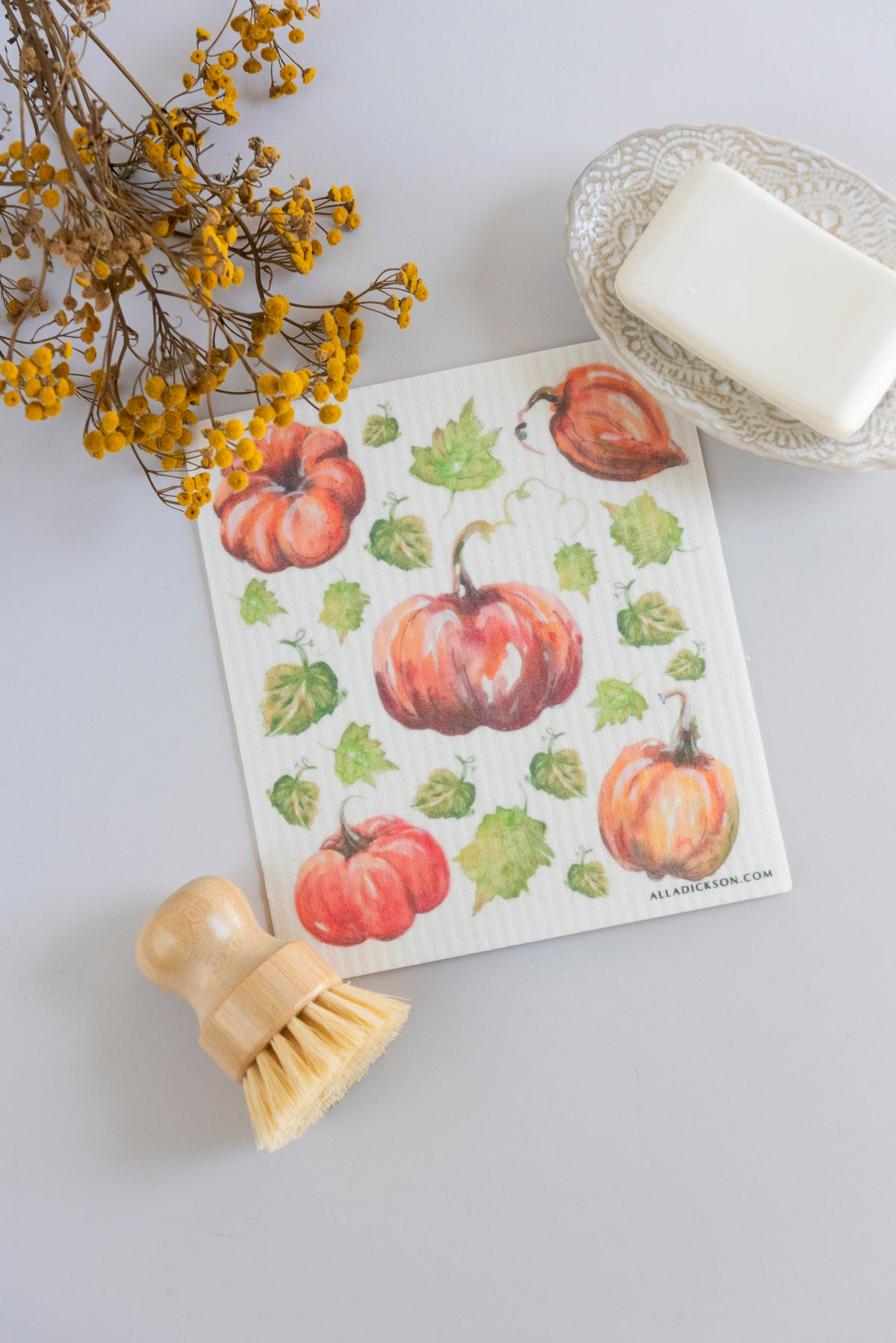 Fall Swedish Dishcloth Set - 4 Autumn Reusable Dishcloths