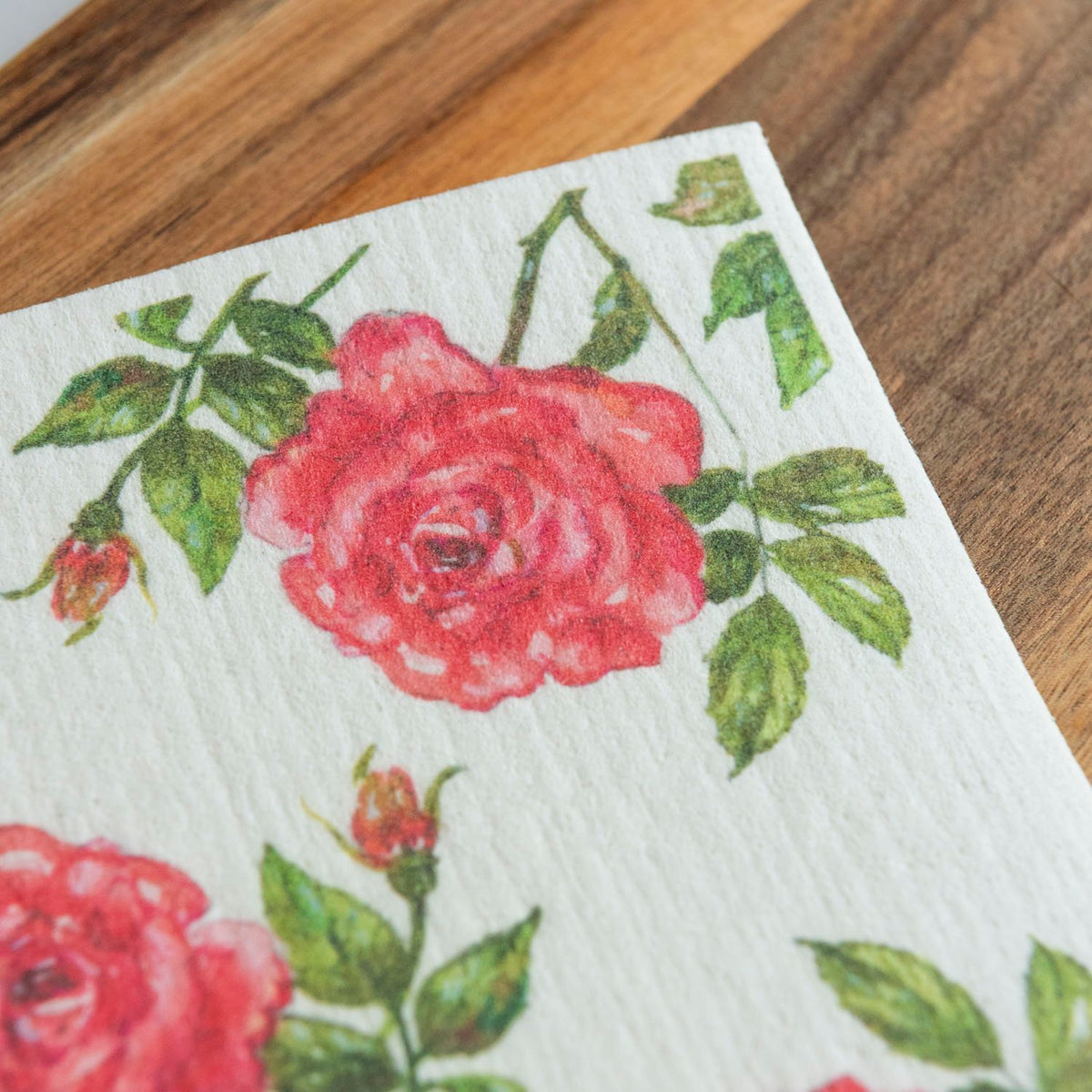 Red Rose Design Kitchen Dishcloth