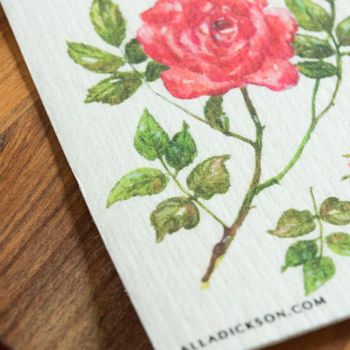 Red Rose Design Kitchen Dishcloth