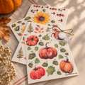 Fall Swedish Dishcloth Set - 4 Autumn Reusable Dishcloths