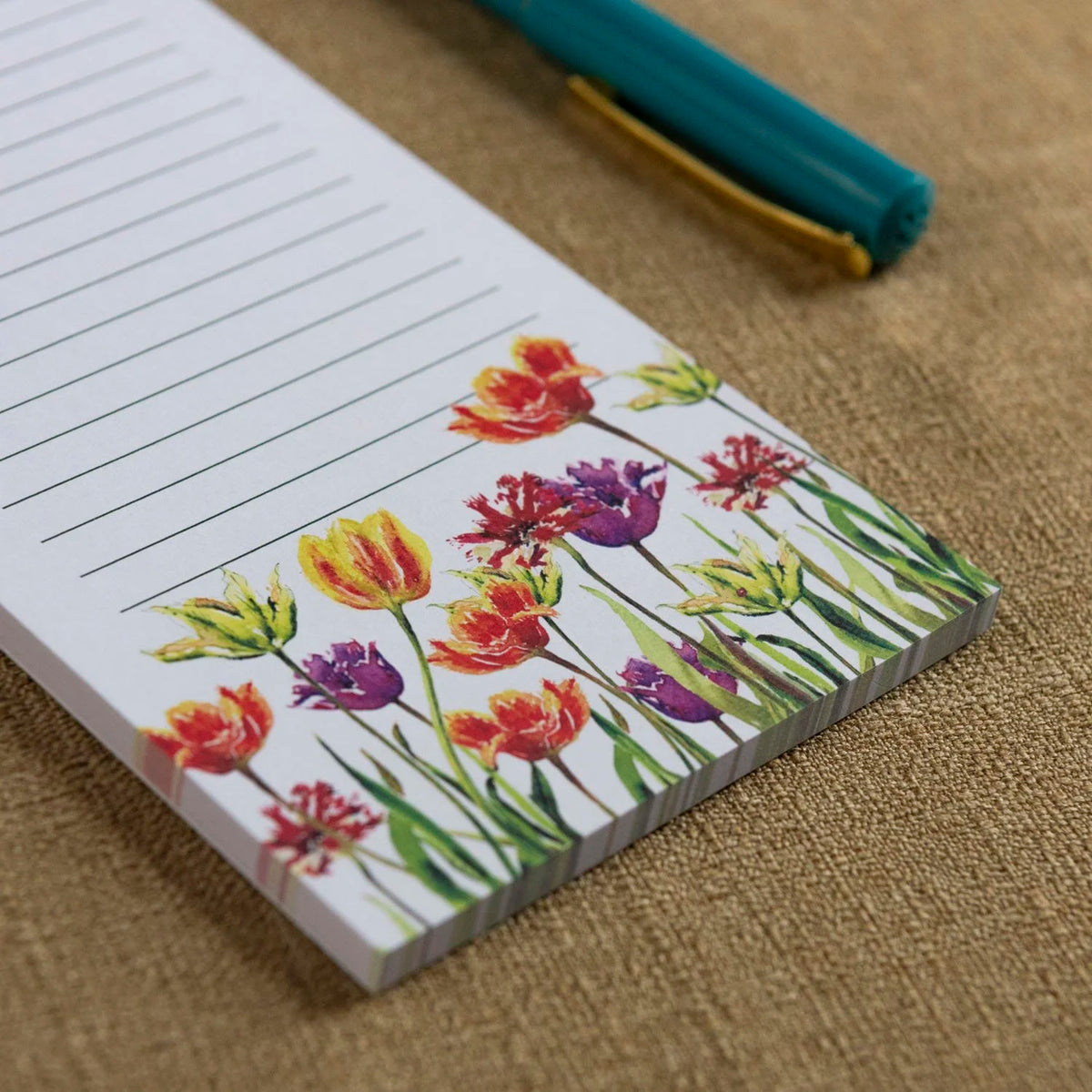 Butterfly Tulip Field Notepad With Magnet