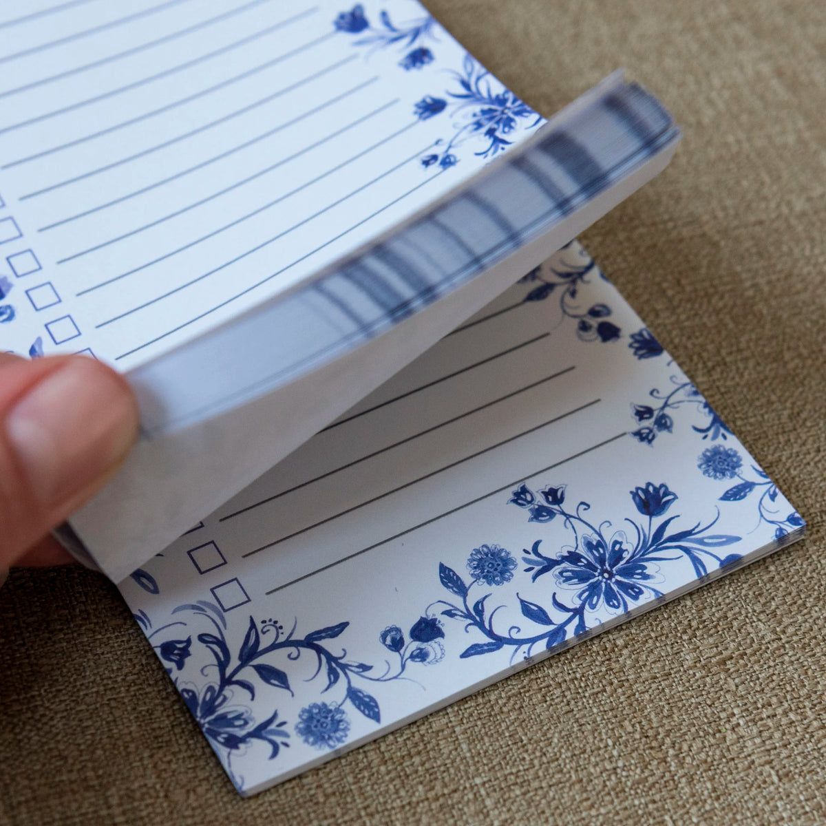 Modern Blue Shopping List Notepad With Magnet