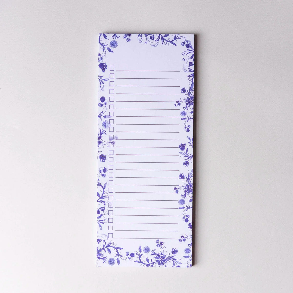 Blue Delft Check-Box Notepad With Magnet