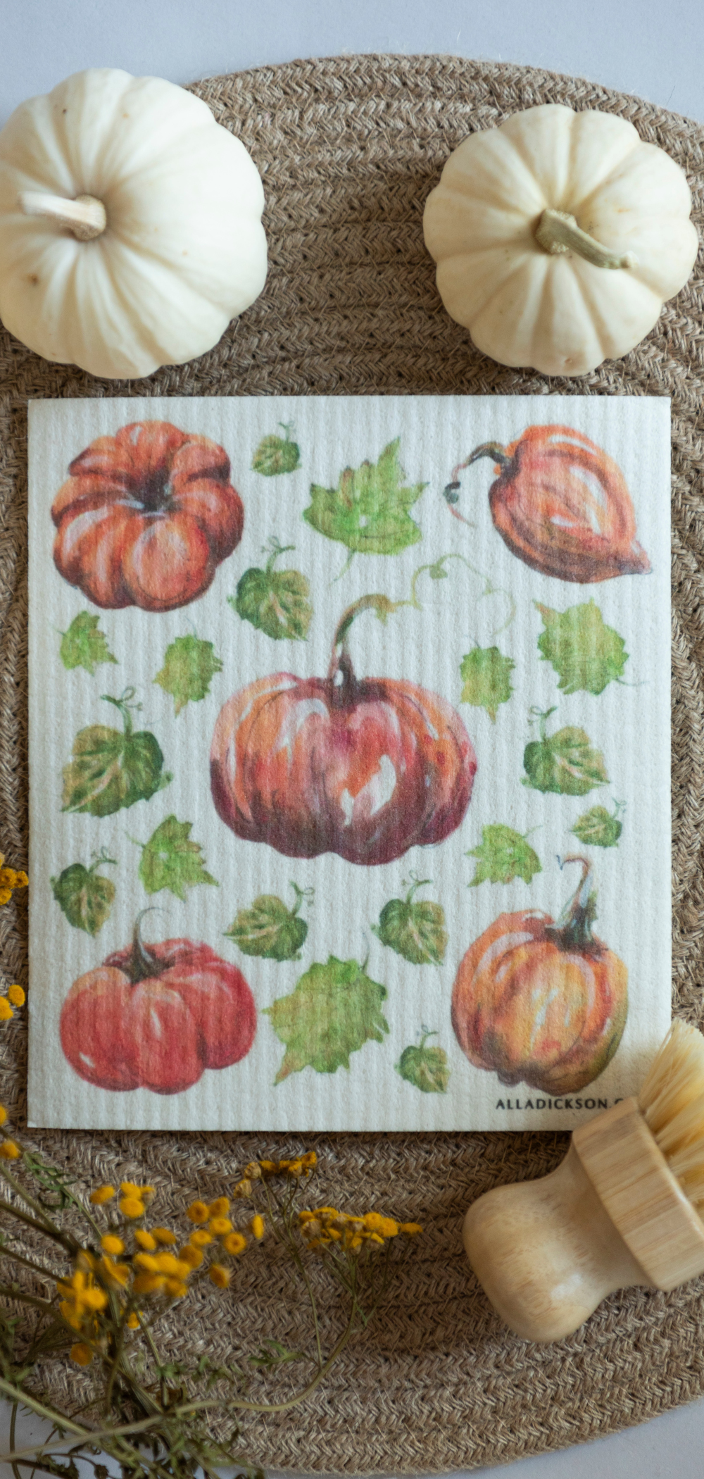 Fall Pumpkin Dishcloth Autumn Swedish Dishcloth