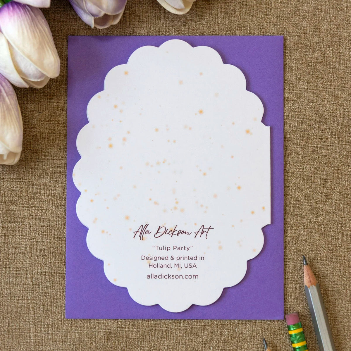 Tulip Dance Scalloped Note Card
