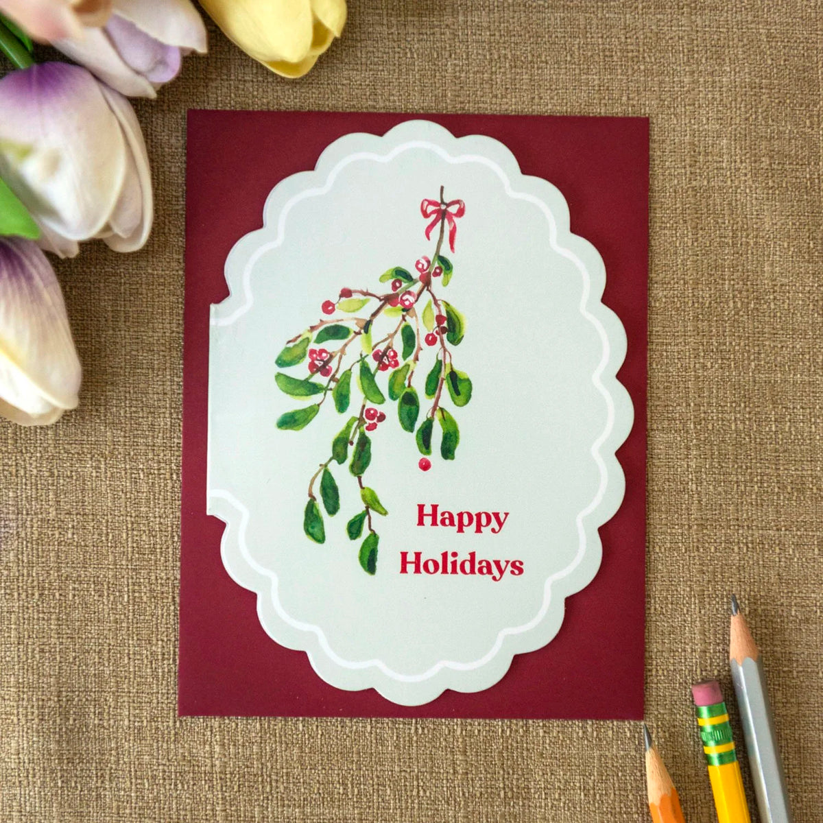 Happy Holiday Scalloped Card