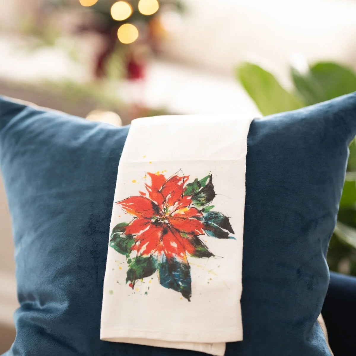 Poinsettia Tea Towel