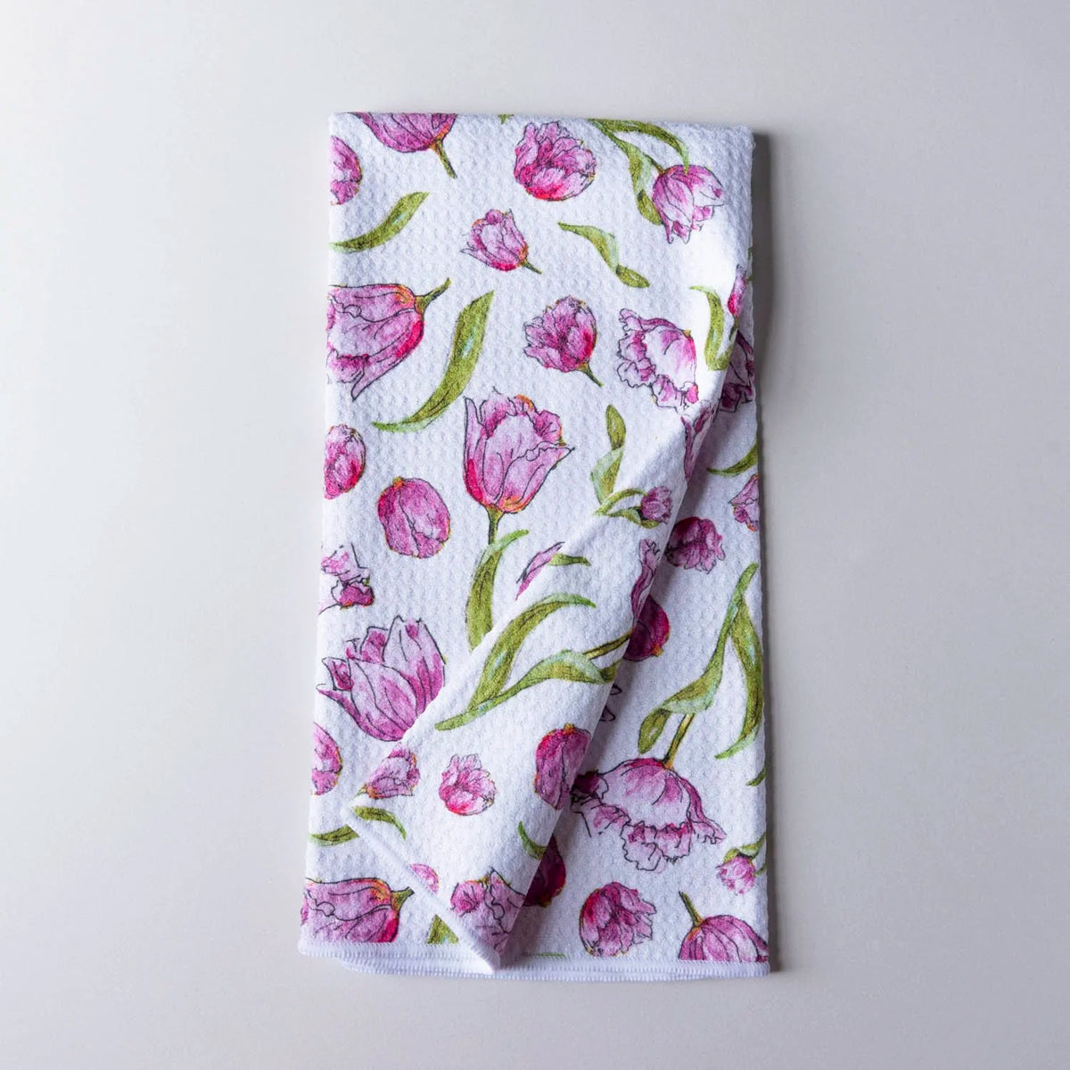 Pink Tulip Waffle Weave Towel