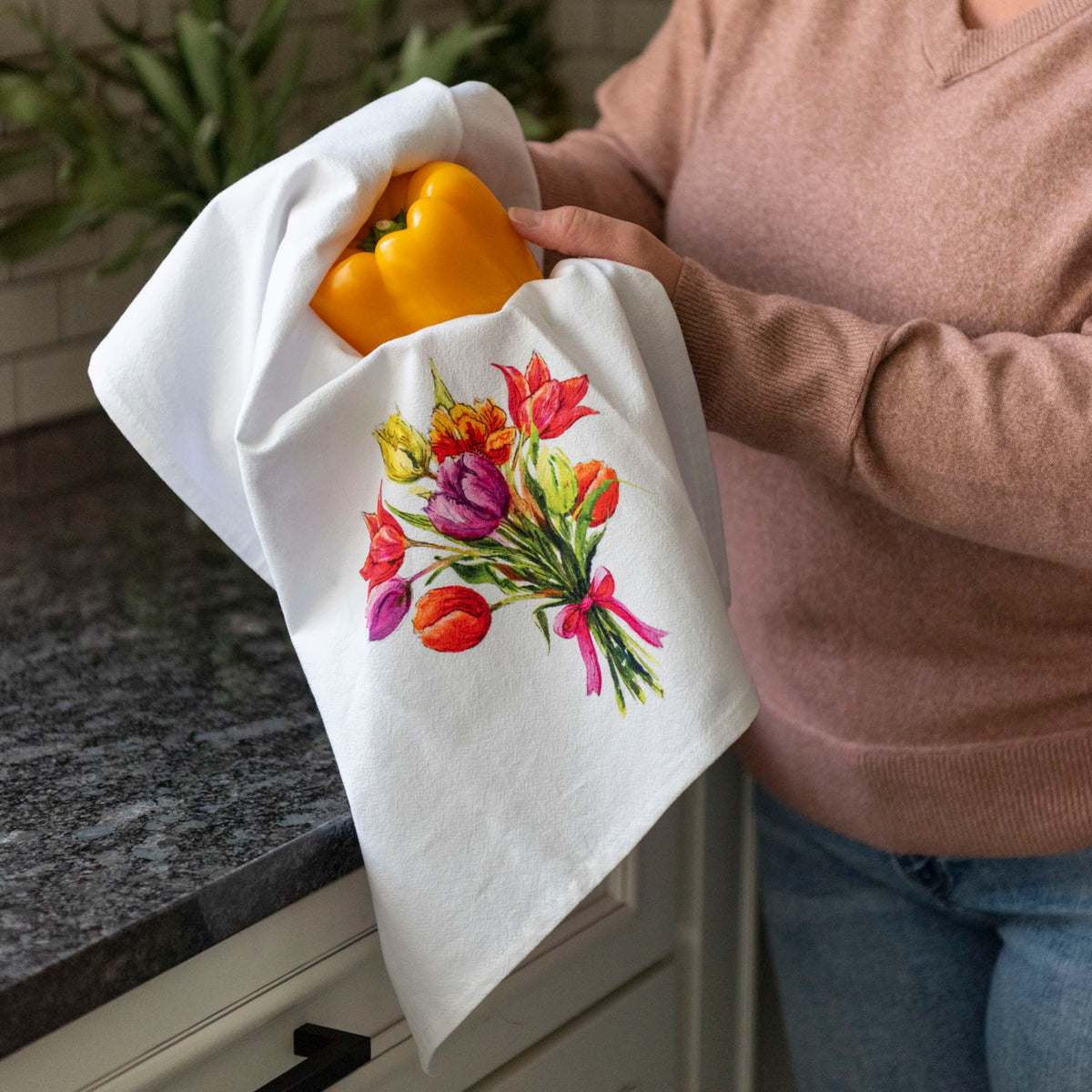 Tulip Bouquet Tea Towel