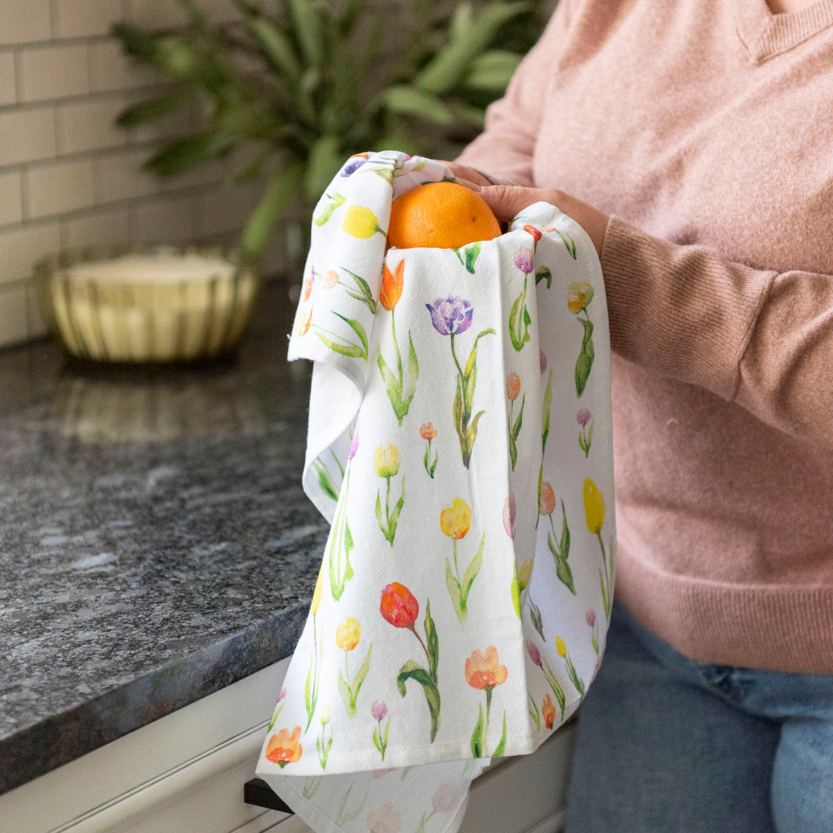 Tulip Pastels Tea Towel