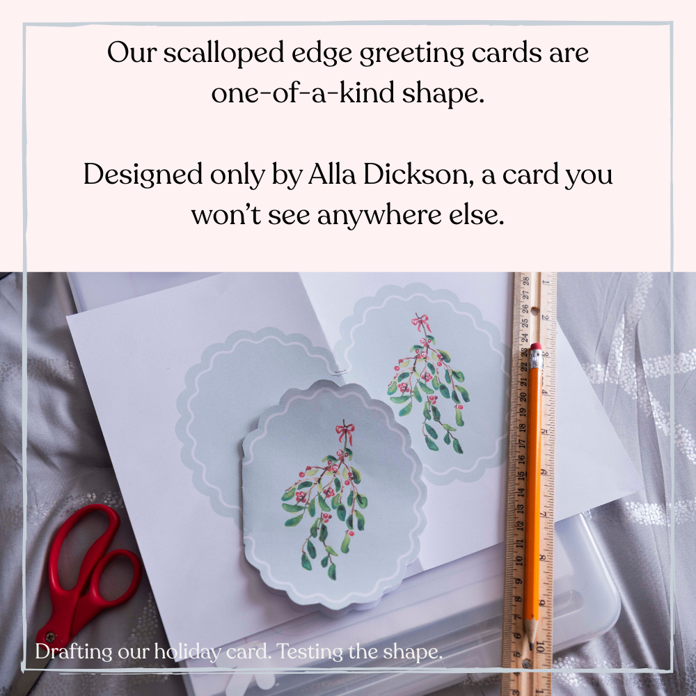 Three Tulips Scalloped Note Card "Three Graces"