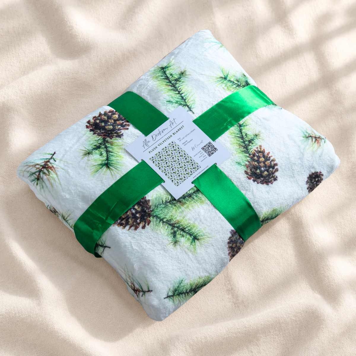 pine cone blanket for holiday decor