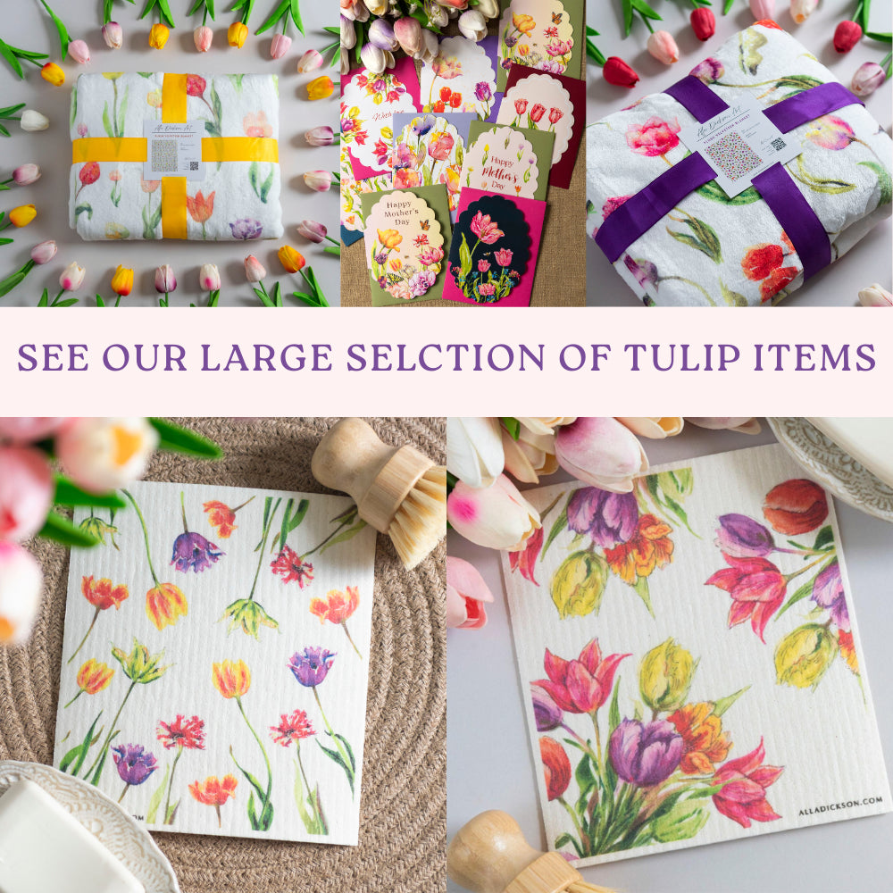 Purple Flower Dishcloth Tulip Swedish Dishcloth